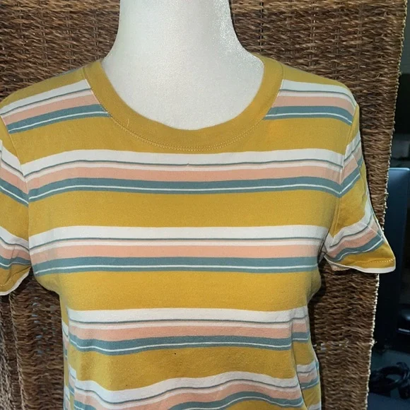Madewell Stripped Crew Neck Tee - Picture 1 of 7